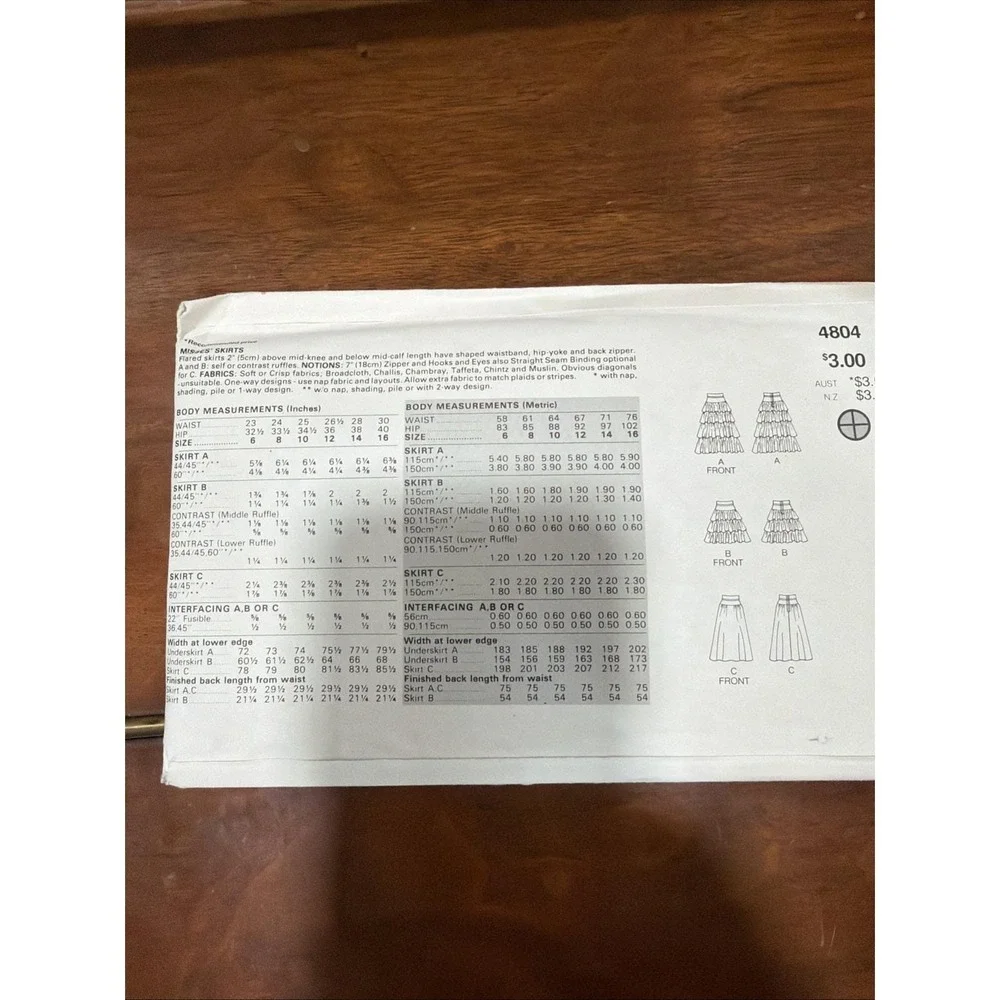 Vintage Butterick Sewing Pattern 4804 Sizes 6, 8, 10